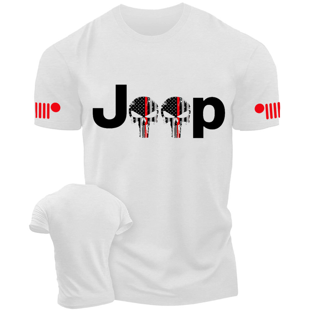 Thin Red Line Skull Jp Firefighter T-Shirt