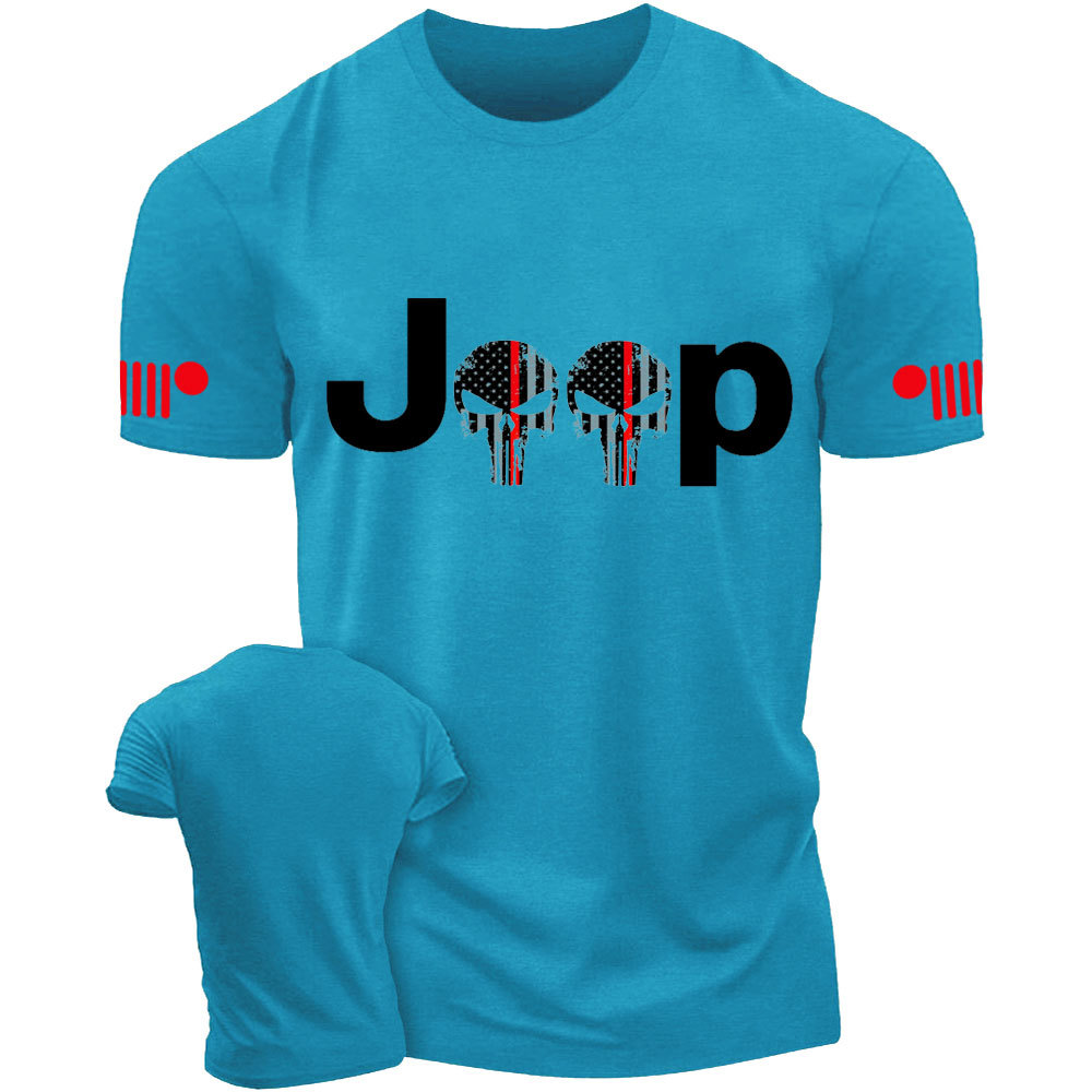 Thin Red Line Skull Jp Firefighter T-Shirt