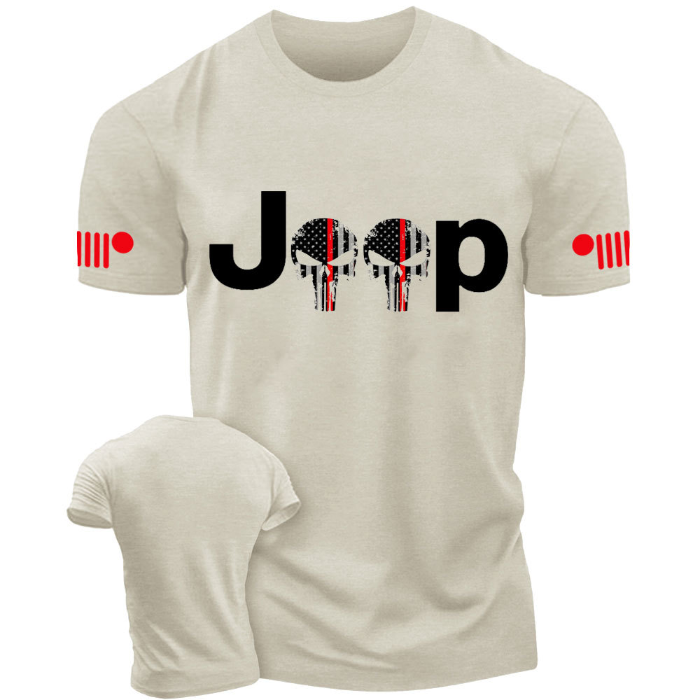 Thin Red Line Skull Jp Firefighter T-Shirt