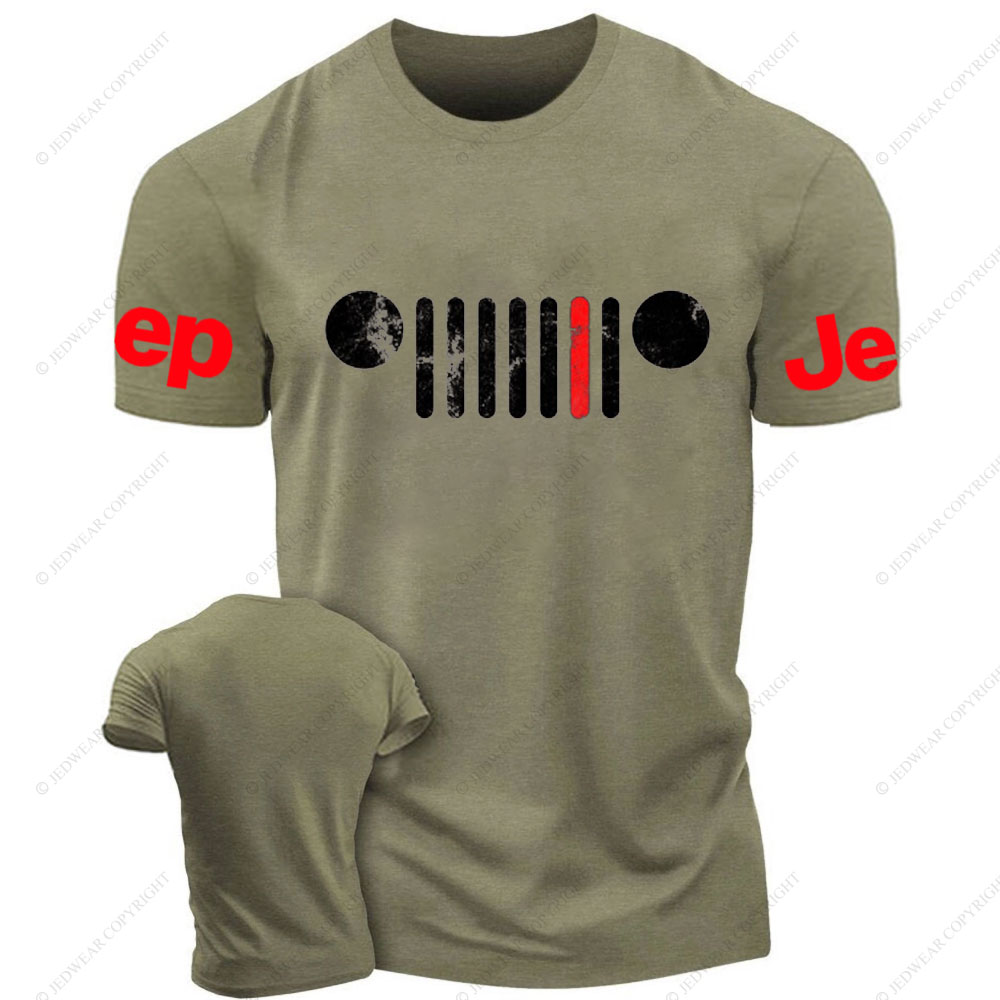 Jp Grille Firefighter Red Line T-Shirt