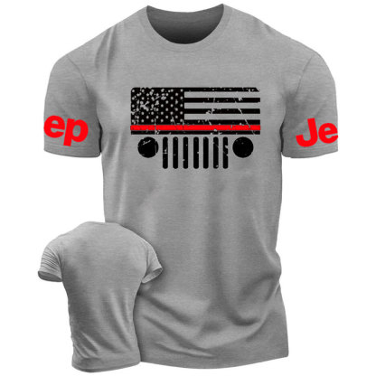 Jp Firefighter Red Line Distressed Flag T-Shirt