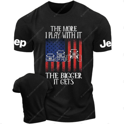 The more I Play with It the Bigger it Gets USA Flag Jp T-Shirt