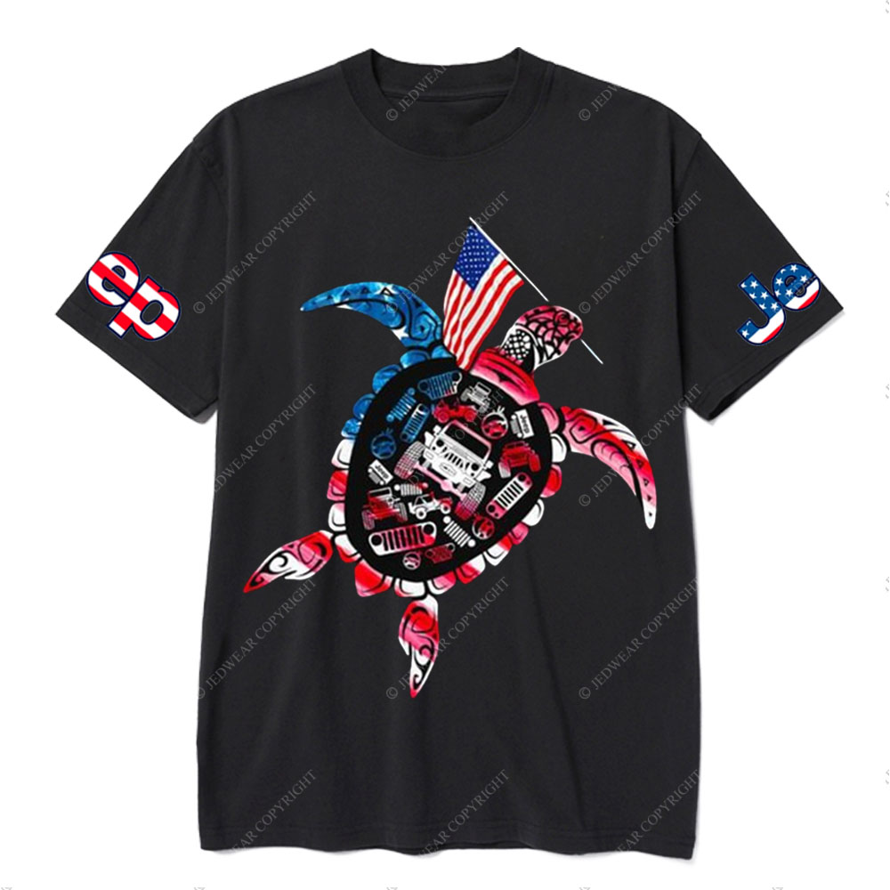 Patriotic Sea Turtle USA Flag for Jp Animal Lover T-Shirt