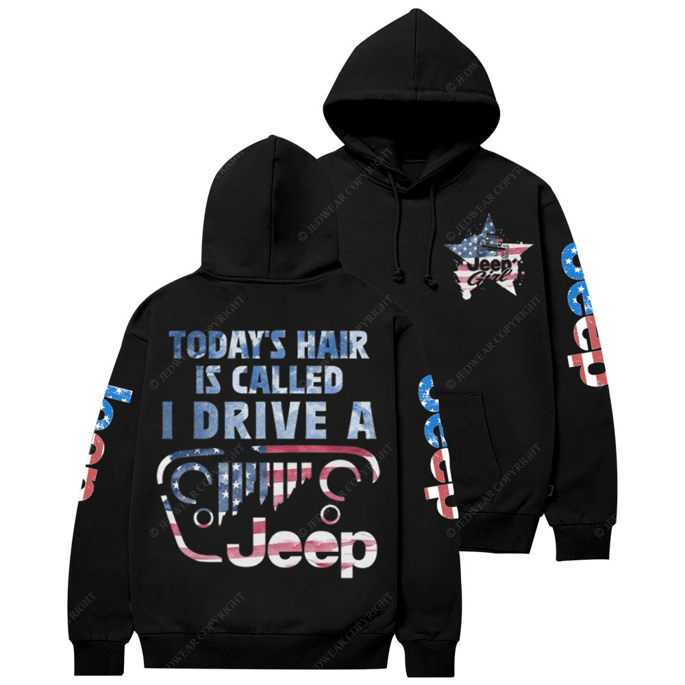 Jp Girl Hair American Flag Casual Hoodie