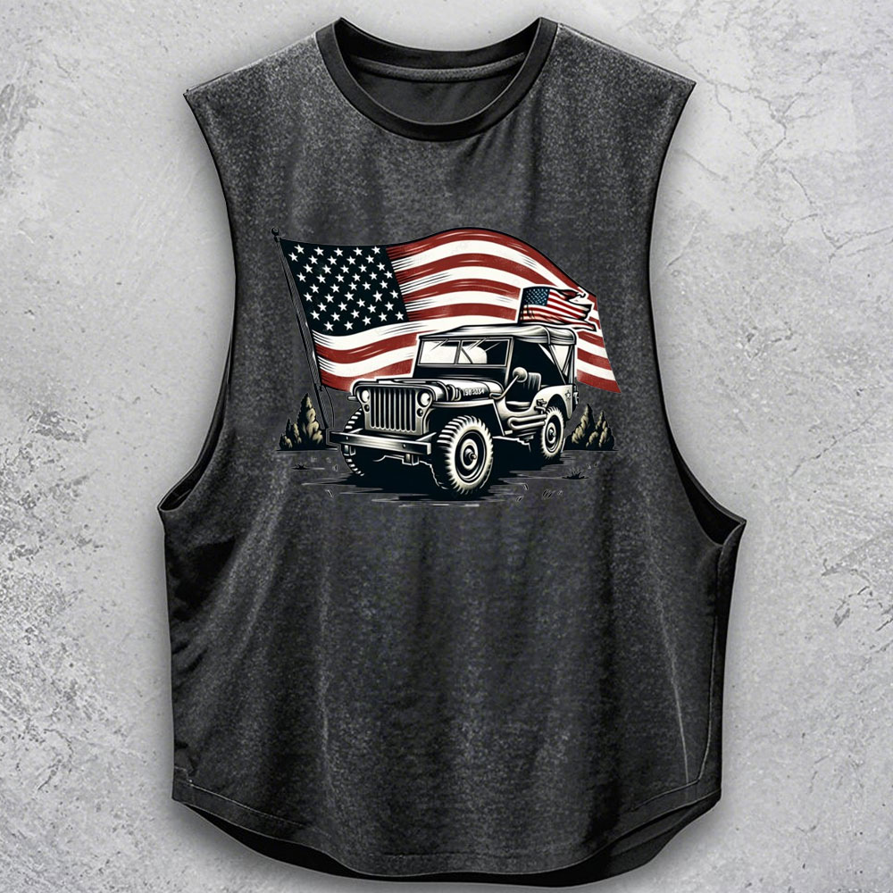 American Flag and Jp Fluttering in The Wind Jp Men Tank