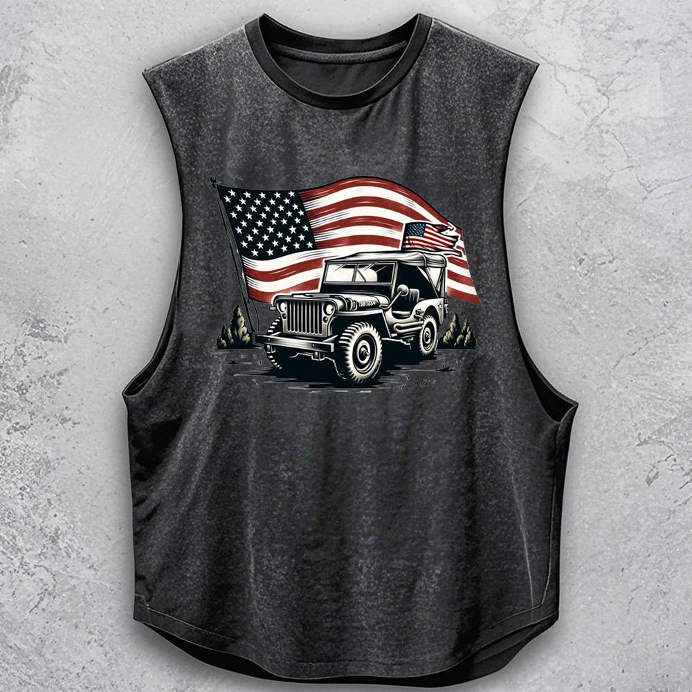 American Flag and Jp Fluttering in The Wind Jp Men Tank