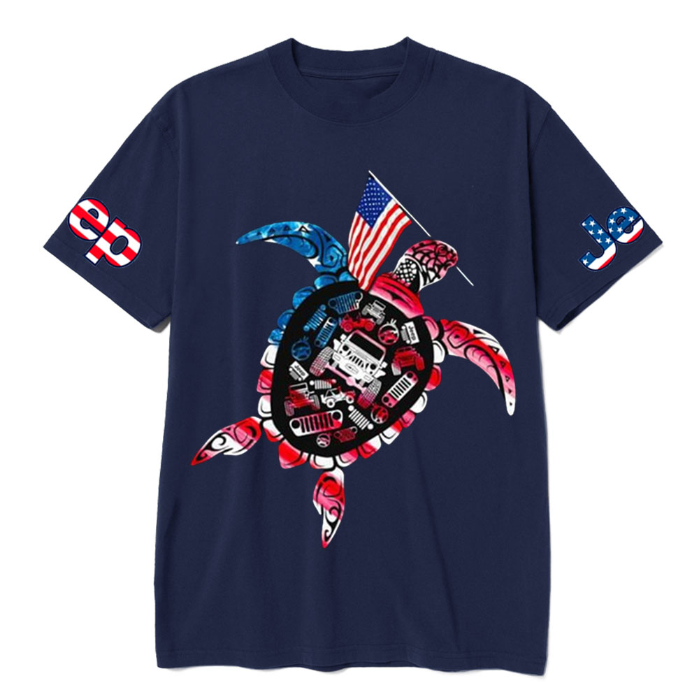 Patriotic Sea Turtle USA Flag for Jp Animal Lover T-Shirt