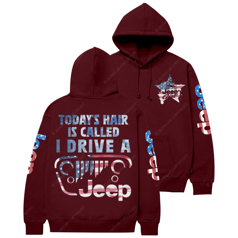 Jp Girl Hair American Flag Casual Hoodie