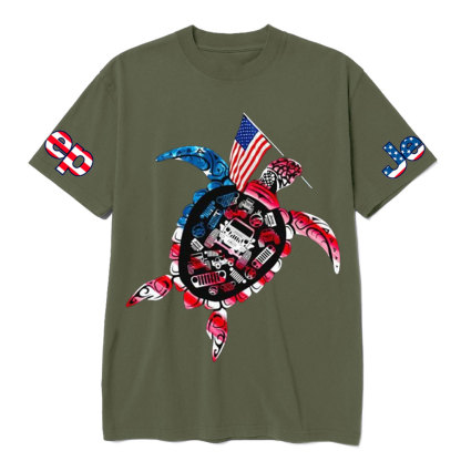Patriotic Sea Turtle USA Flag for Jp Animal Lover T-Shirt