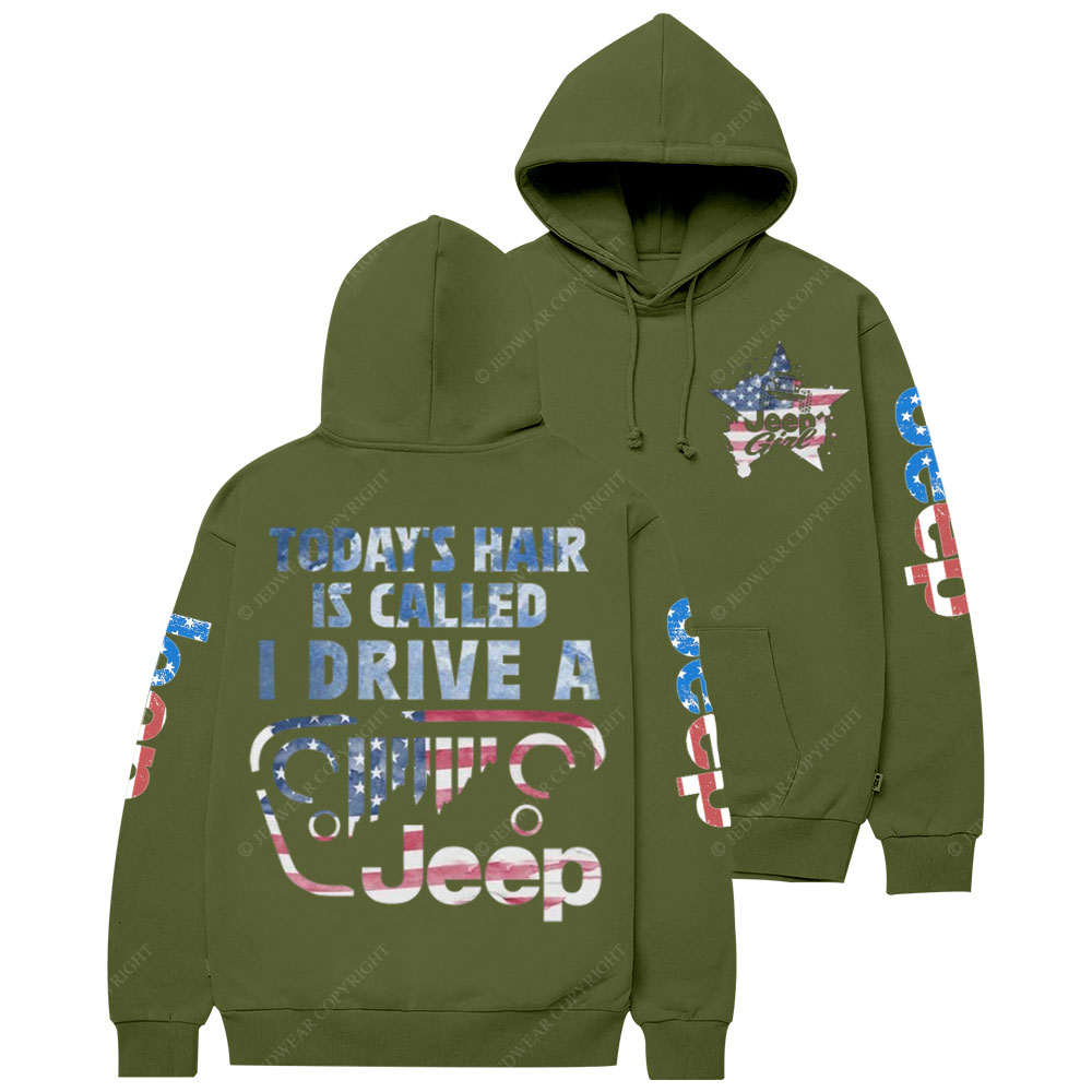 Jp Girl Hair American Flag Casual Hoodie