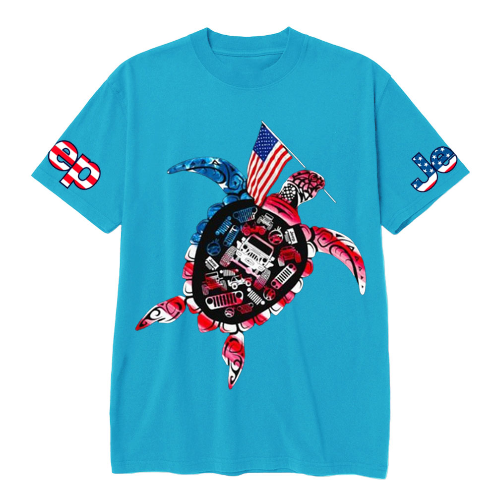 Patriotic Sea Turtle USA Flag for Jp Animal Lover T-Shirt