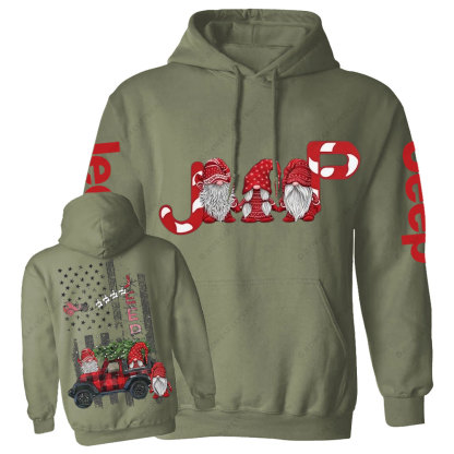 Cute Gnome with Jp Merry Christmas Casual Hoodie