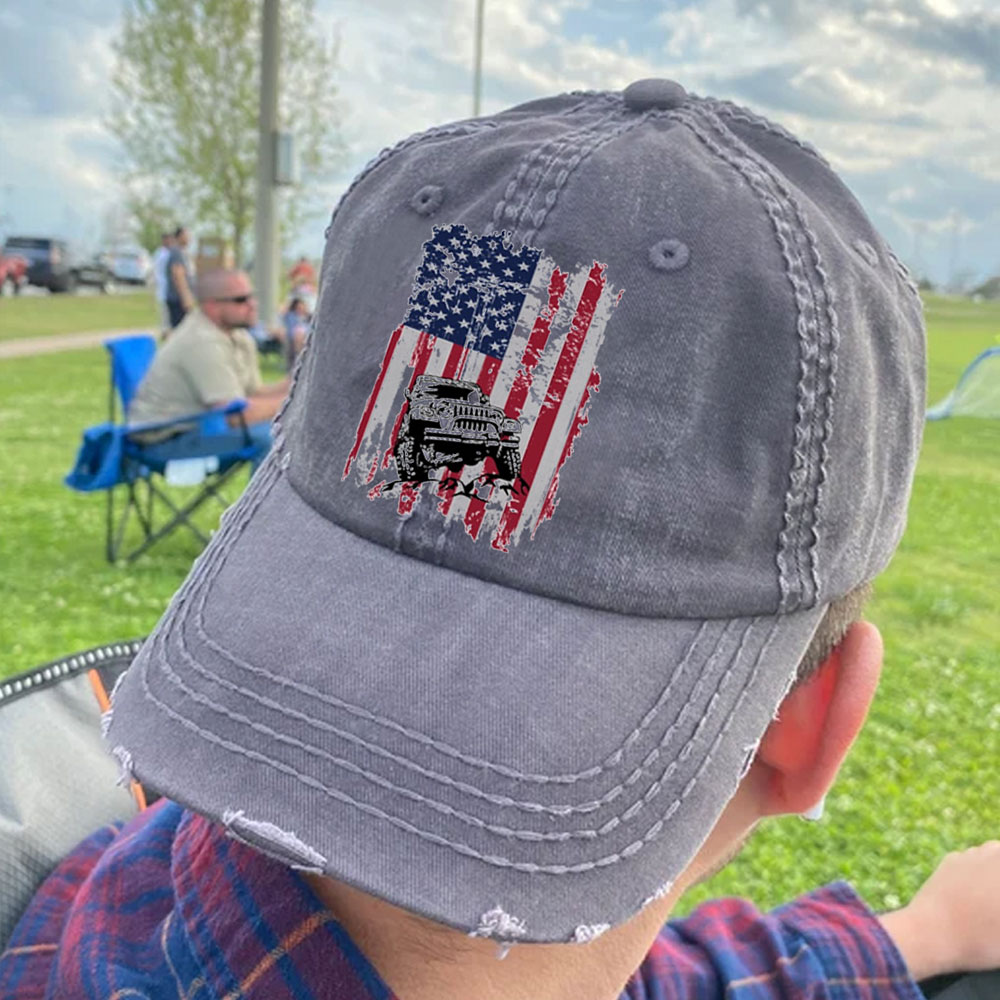 Jp American Flag 4th of July Baseball Cap