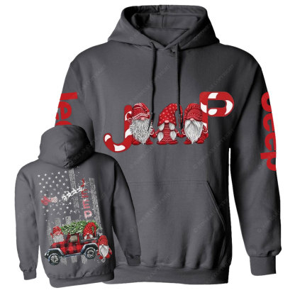 Cute Gnome with Jp Merry Christmas Casual Hoodie