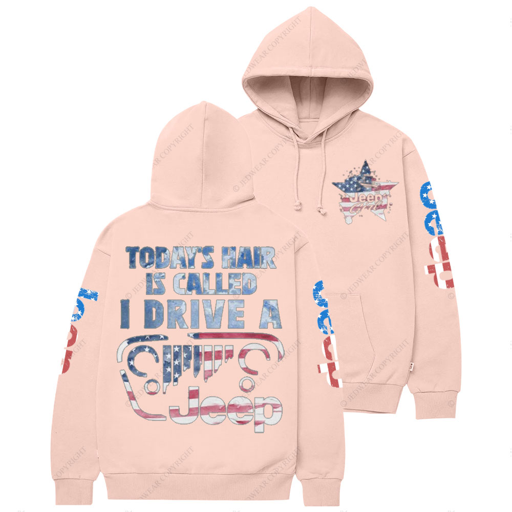 Jp Girl Hair American Flag Casual Hoodie