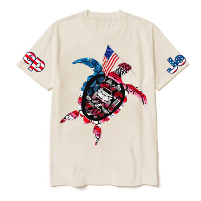 Patriotic Sea Turtle USA Flag for Jp Animal Lover T-Shirt