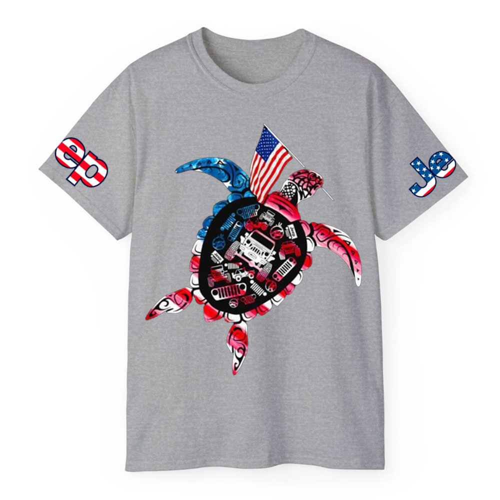 Patriotic Sea Turtle USA Flag for Jp Animal Lover T-Shirt