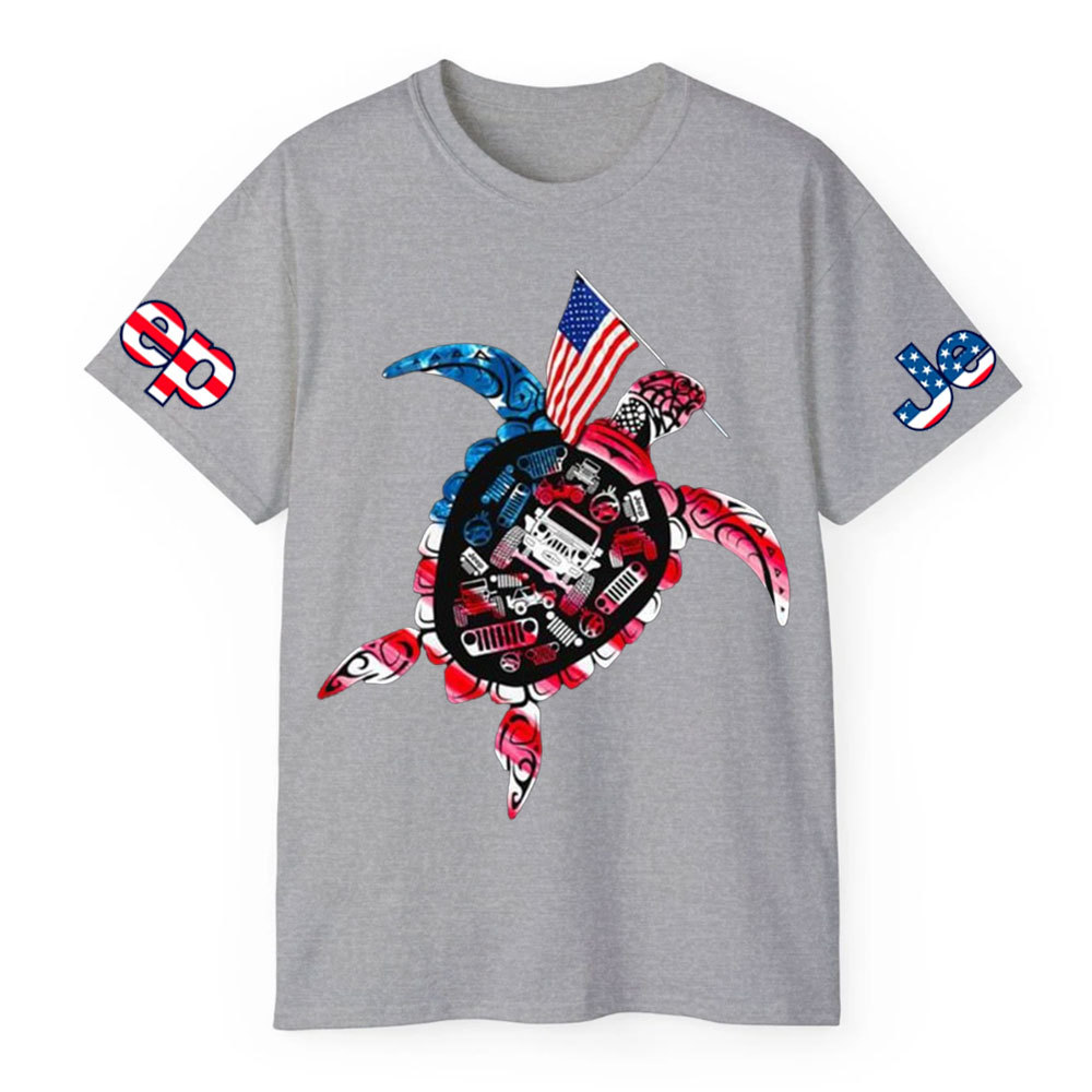 Patriotic Sea Turtle USA Flag for Jp Animal Lover T-Shirt