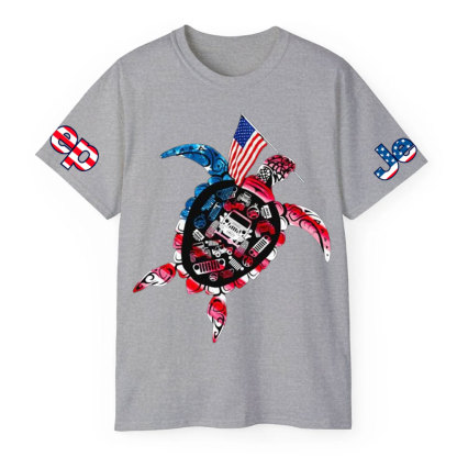 Patriotic Sea Turtle USA Flag for Jp Animal Lover T-Shirt
