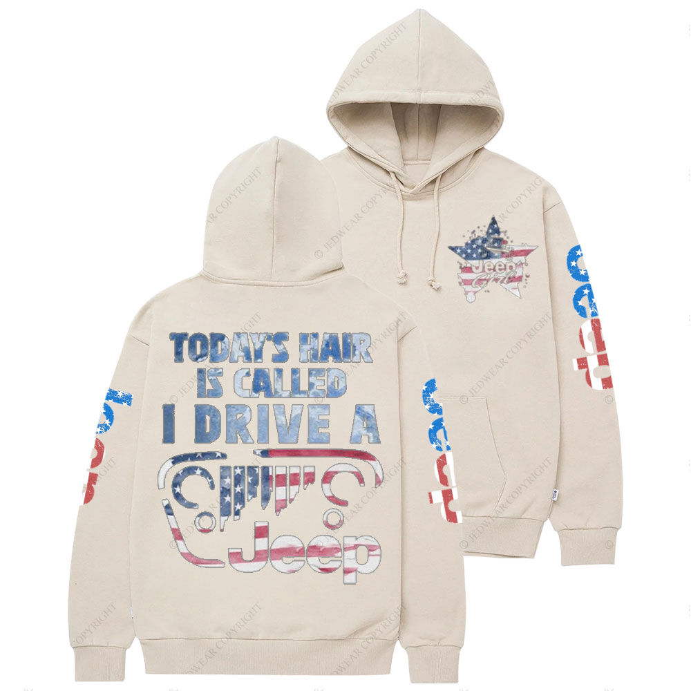 Jp Girl Hair American Flag Casual Hoodie