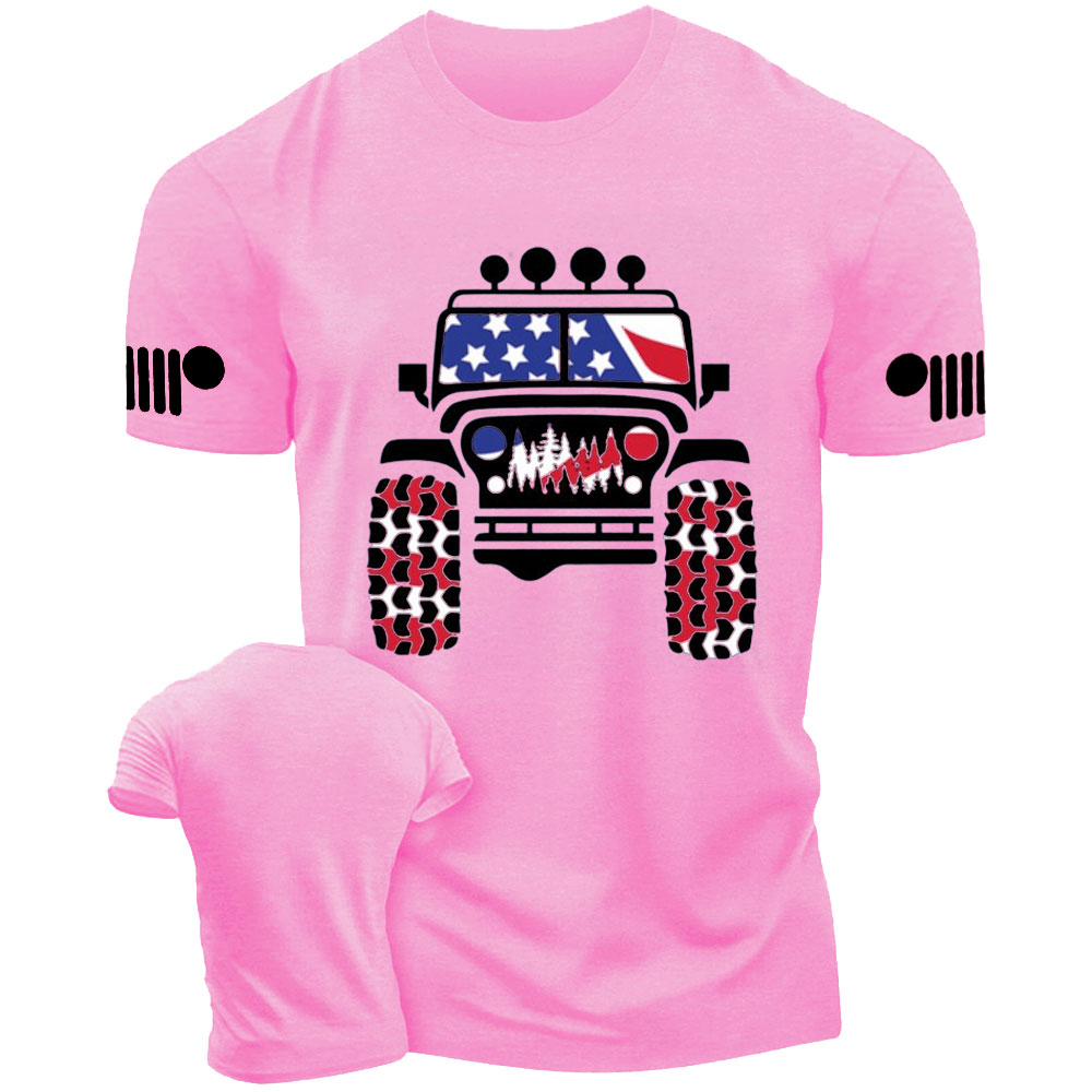 American Patriotic Distressed offroad Jp Flag T-shirt