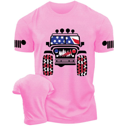 American Patriotic Distressed offroad Jp Flag T-shirt