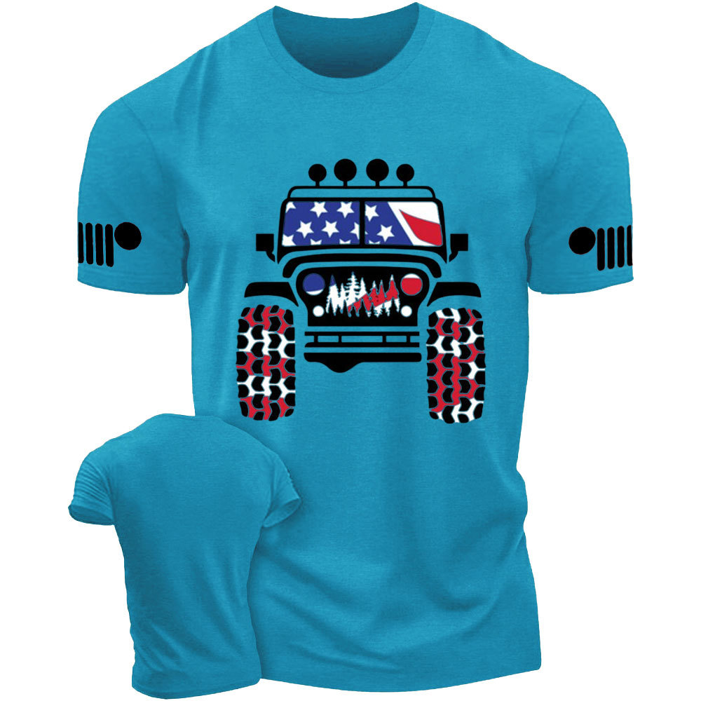 American Patriotic Distressed offroad Jp Flag T-shirt