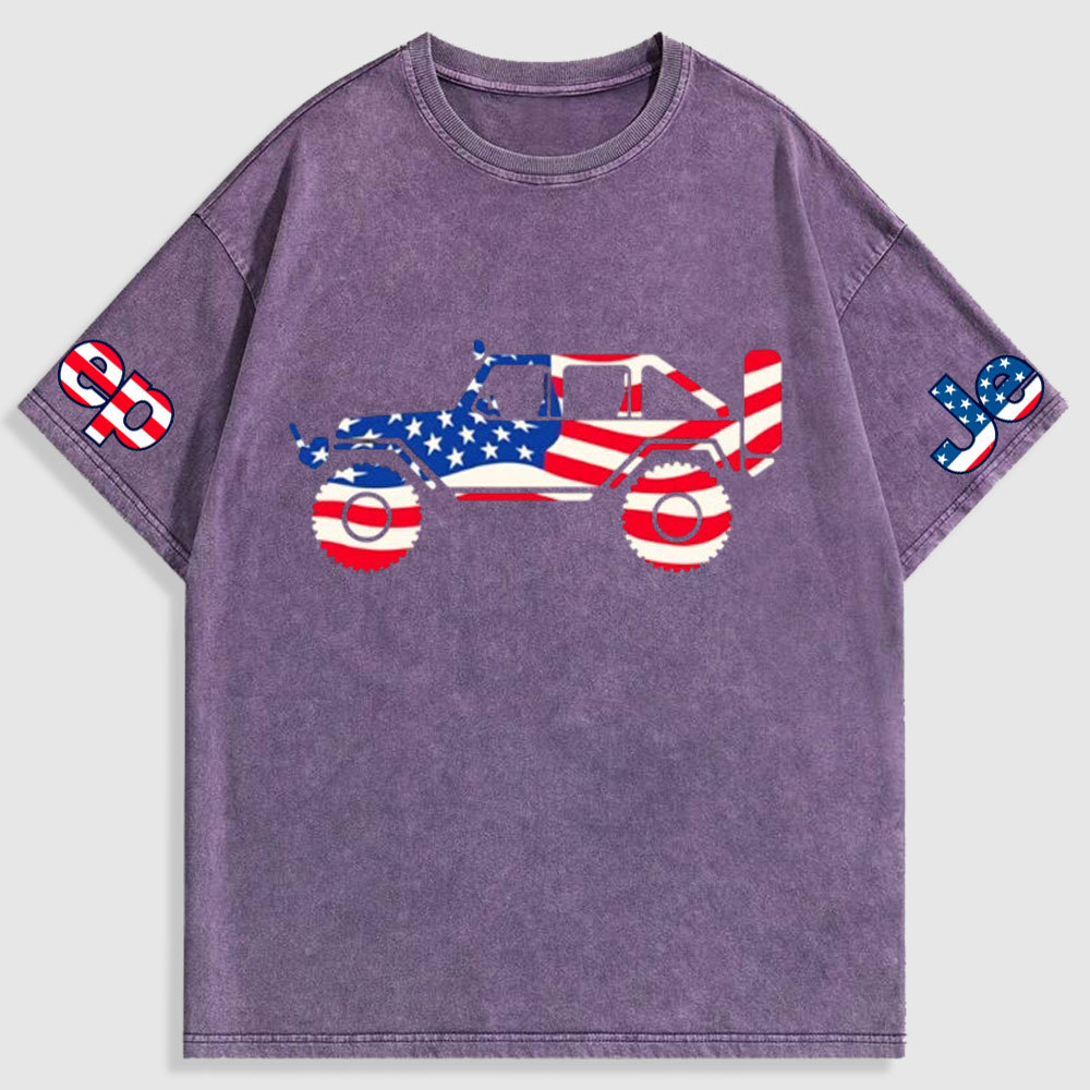 American Patriotic Off Road 4x4 Washed T-Shirt