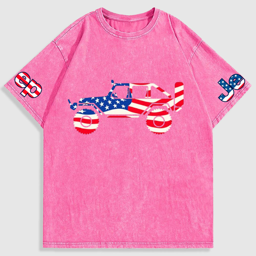 American Patriotic Off Road 4x4 Washed T-Shirt