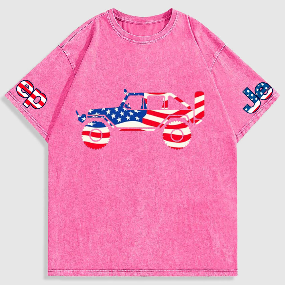 American Patriotic Off Road 4x4 Washed T-Shirt
