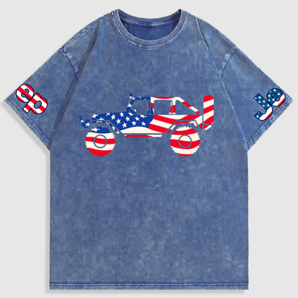 American Patriotic Off Road 4x4 Washed T-Shirt