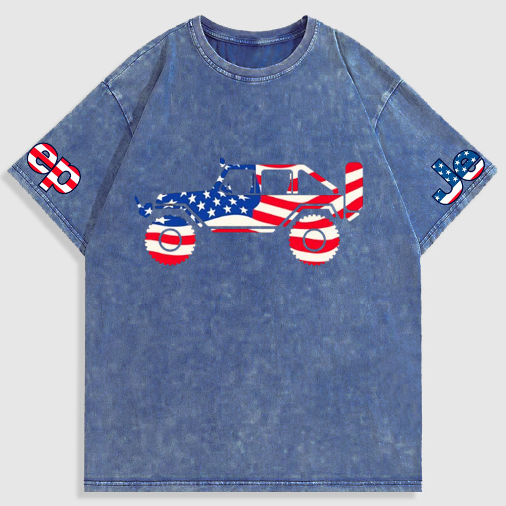 American Patriotic Off Road 4x4 Washed T-Shirt
