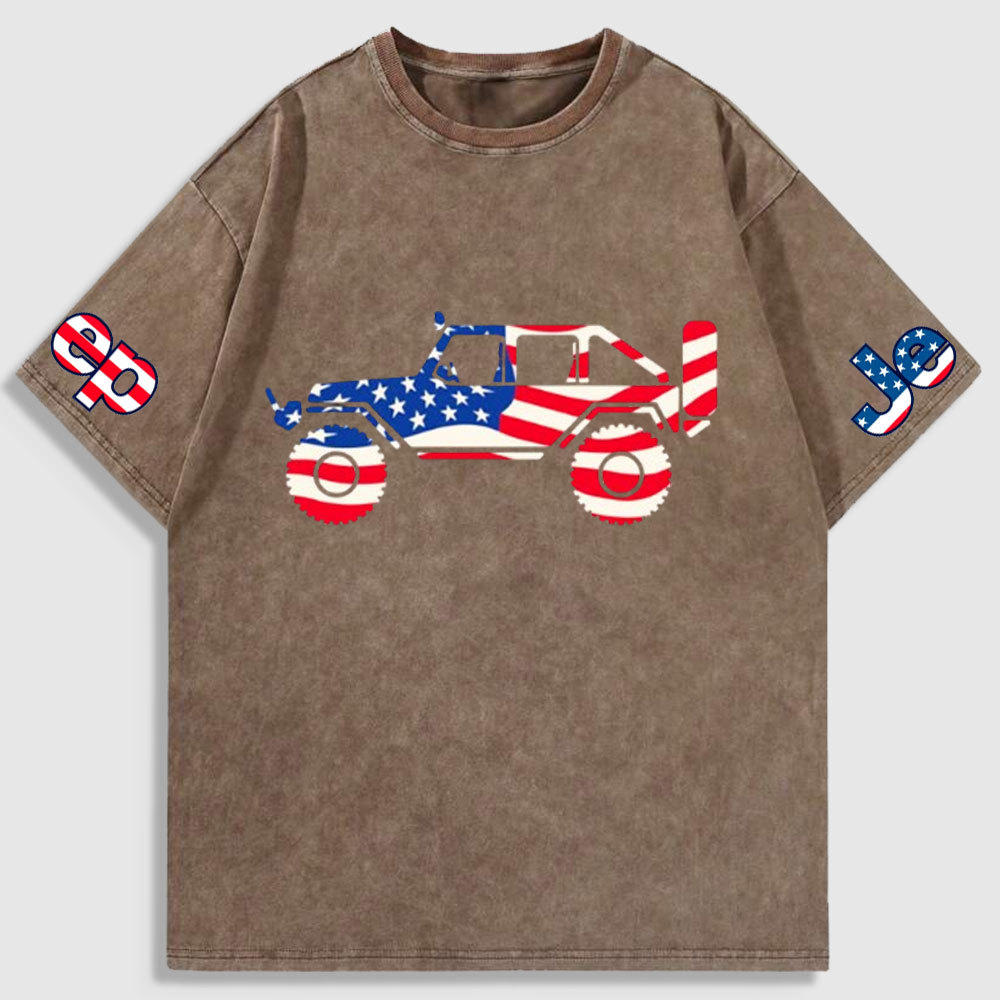 American Patriotic Off Road 4x4 Washed T-Shirt