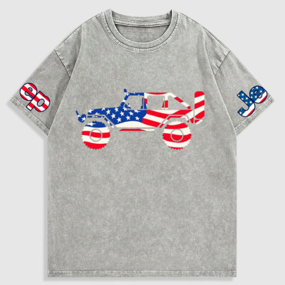 American Patriotic Off Road 4x4 Washed T-Shirt