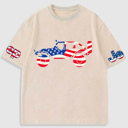 American Patriotic Off Road 4x4 Washed T-Shirt