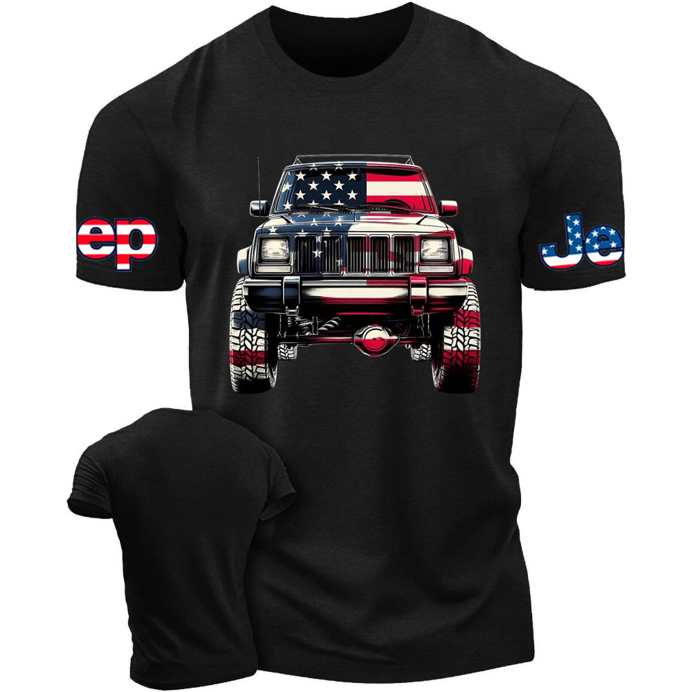 Cherokee XJ 4x4 USA Flag T-Shirt