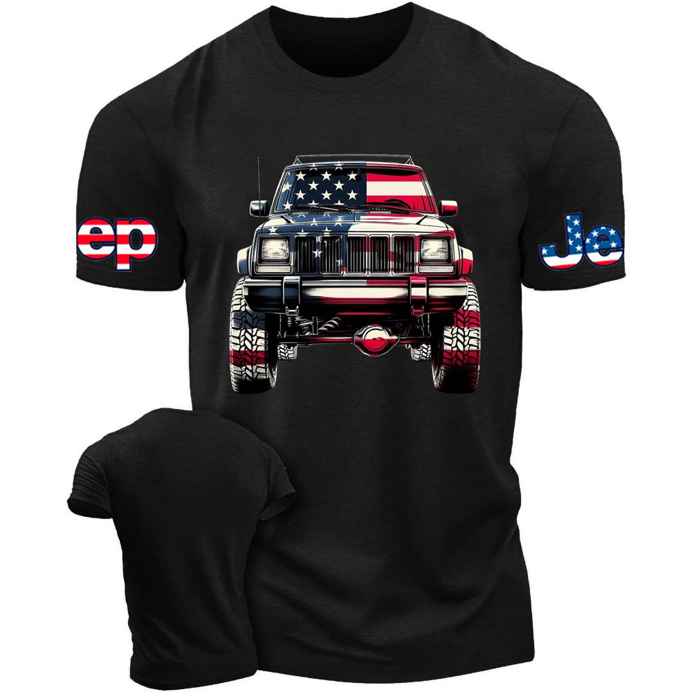 Cherokee XJ 4x4 USA Flag T-Shirt