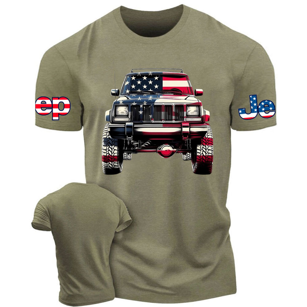 Cherokee XJ 4x4 USA Flag T-Shirt