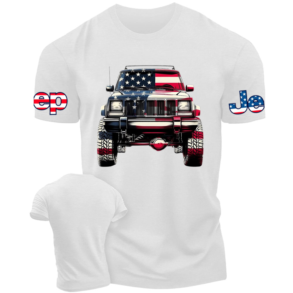 Cherokee XJ 4x4 USA Flag T-Shirt