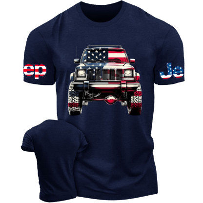 Cherokee XJ 4x4 USA Flag T-Shirt