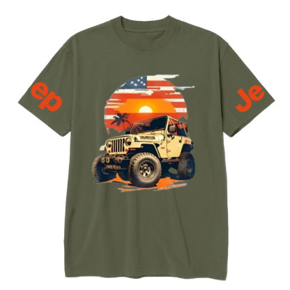 Vintage Summer Beach Flag Sunset Jp Lover T-Shirt