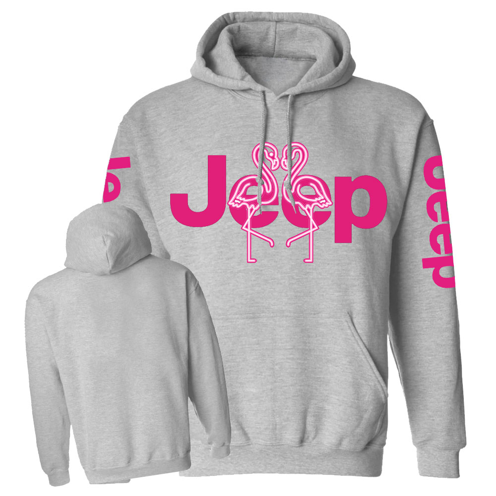Neon Pink Flamingo Jp Lover Casual Hoodie
