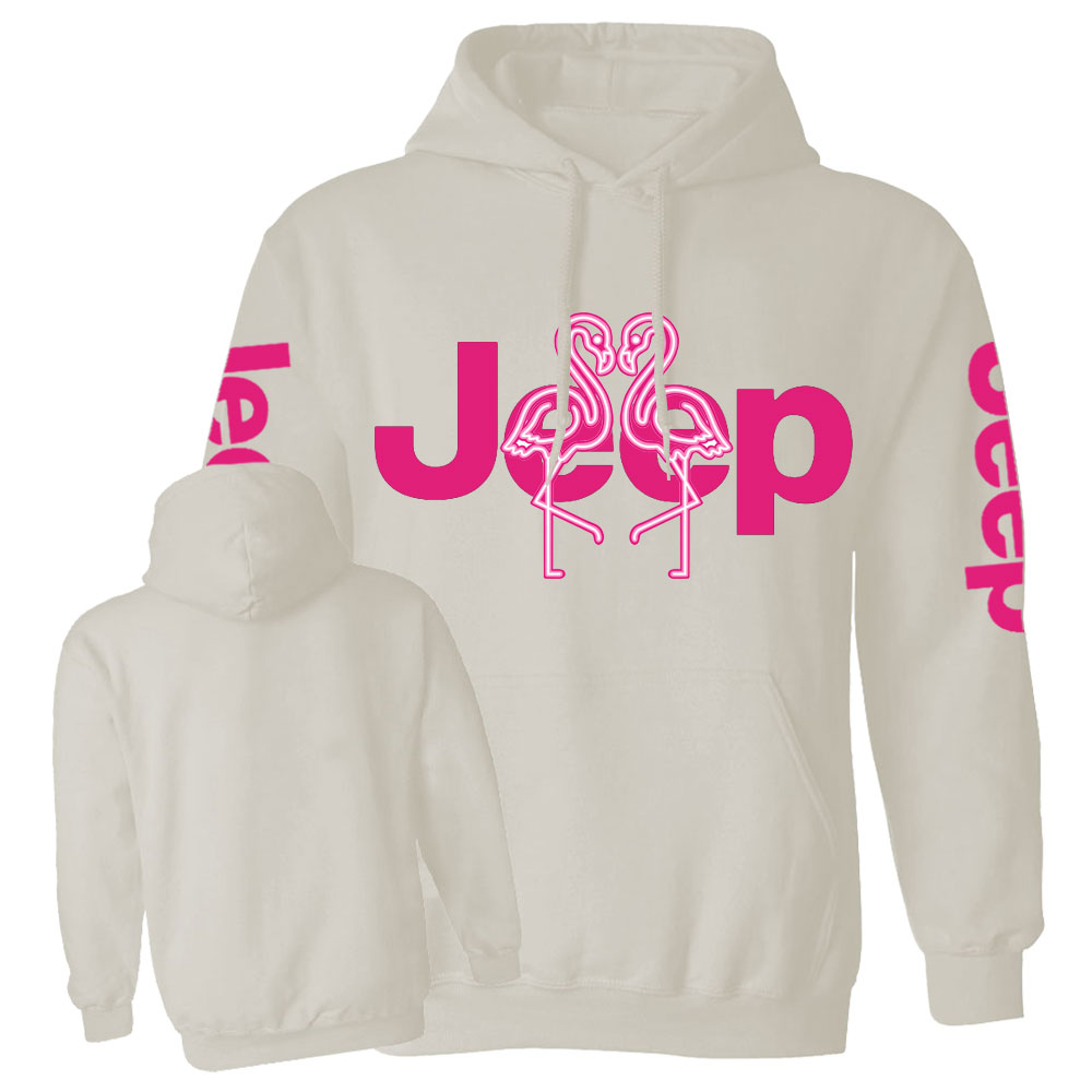 Neon Pink Flamingo Jp Lover Casual Hoodie