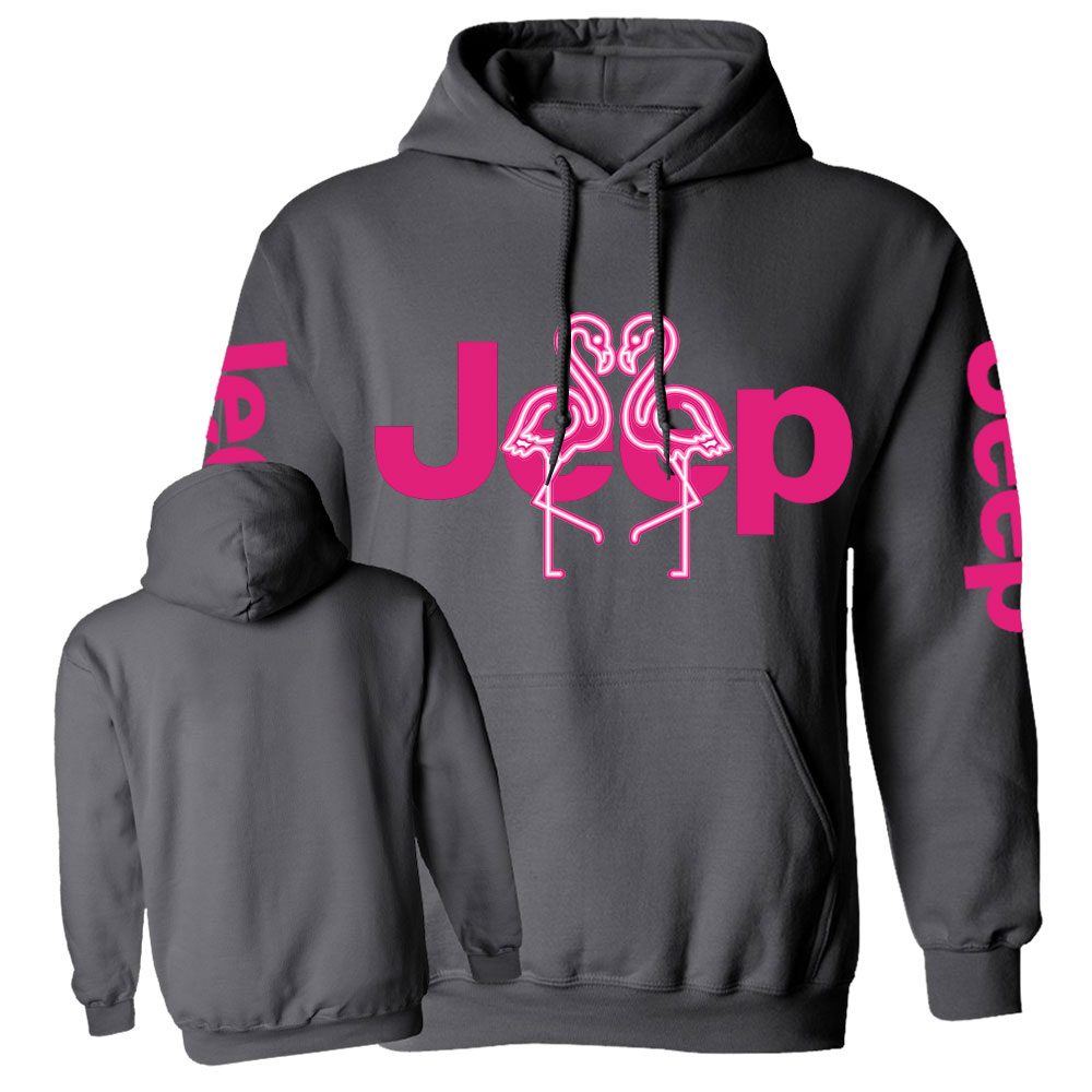 Neon Pink Flamingo Jp Lover Casual Hoodie