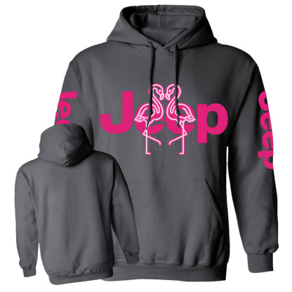 Neon Pink Flamingo Jp Lover Casual Hoodie