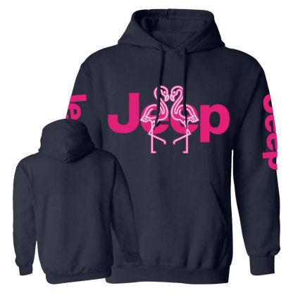 Neon Pink Flamingo Jp Lover Casual Hoodie