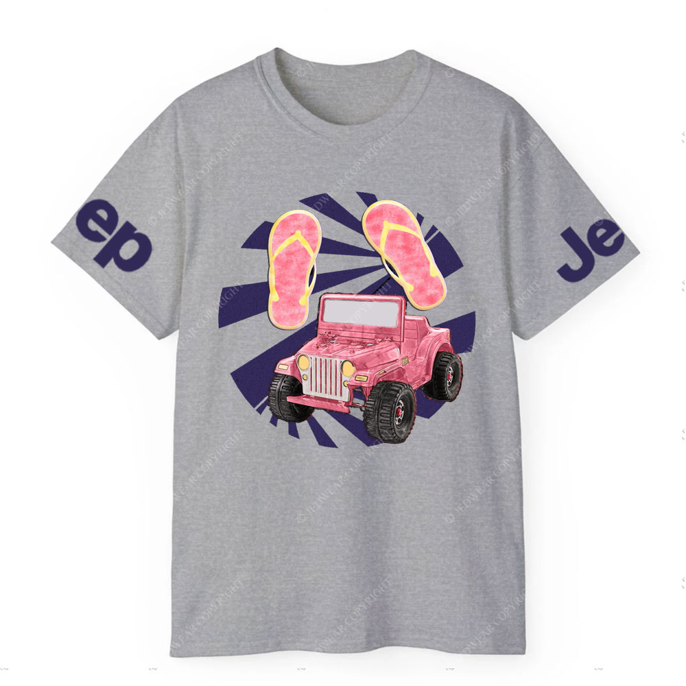 Pink Flip Flops and Jp T-Shirt