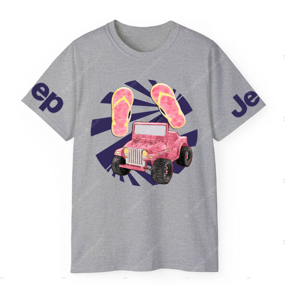 Pink Flip Flops and Jp T-Shirt