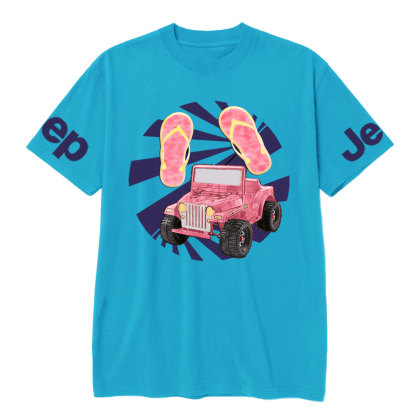 Pink Flip Flops and Jp T-Shirt
