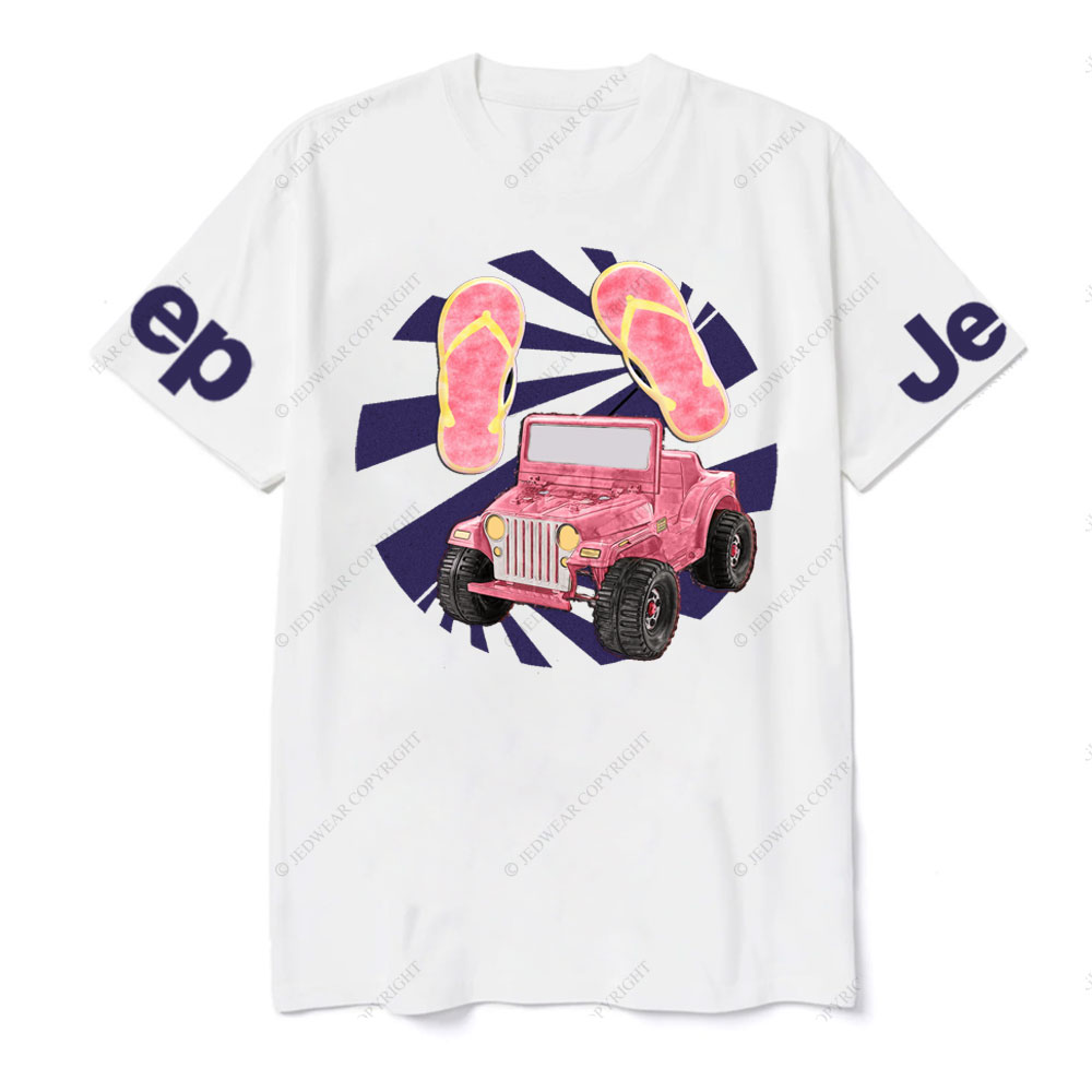 Pink Flip Flops and Jp T-Shirt